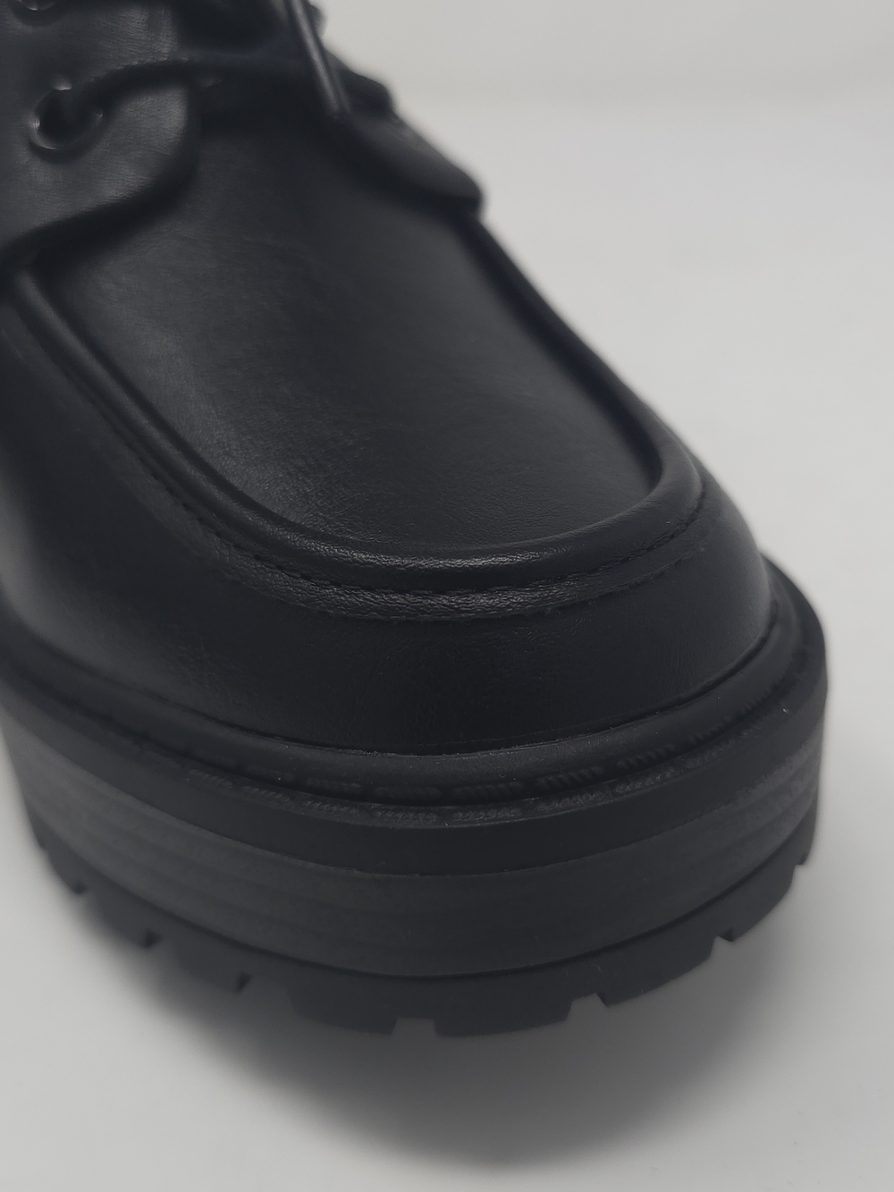 Charcoal Platform Chunky Heel Oxford Lace Up  Lug Sole Trendy - Picture 6 of 10